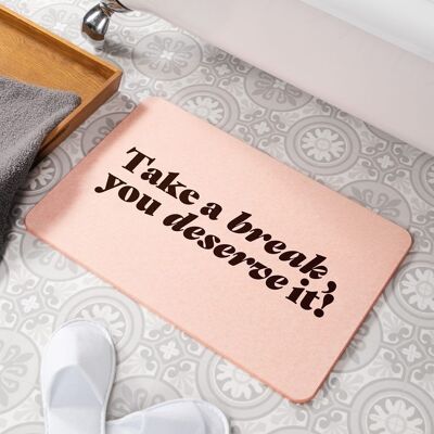 Take A Break Pink Stone Non Slip Bath Mat