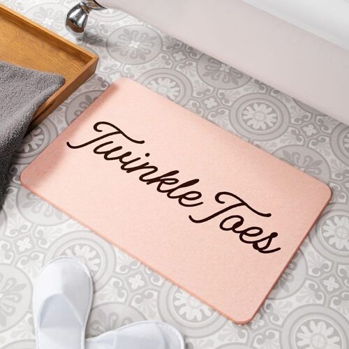 Twinkle Toes Pink Stone Non Slip Bath Mat