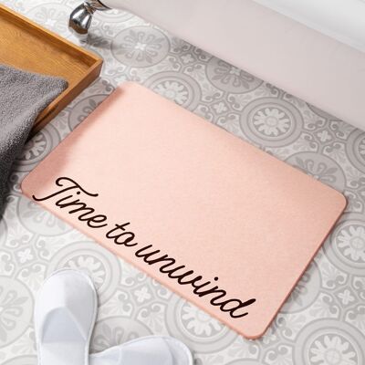 Tapis de bain antidérapant en pierre rose Time To Unwind