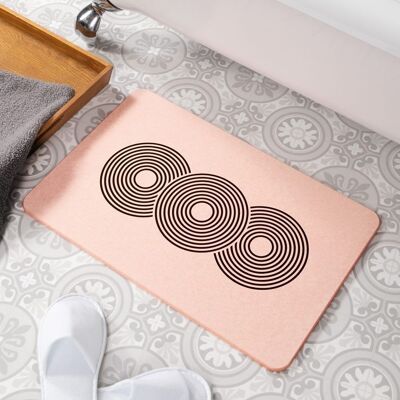 Tapis de bain antidérapant en pierre rose Zen Circles