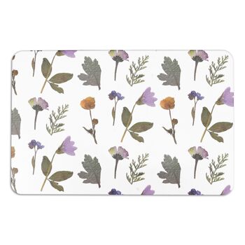 Tapis de bain antidérapant en pierre à motif de fleurs pressées 2