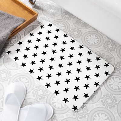 Black Stars Stone Non Slip Bath Mat