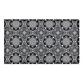 Paillasson intérieur et extérieur à motif floral noir et blanc - 70x40 cm 2