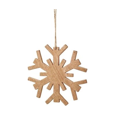 Wooden snowflake to hang 20 cm x 2 - Christmas decoration