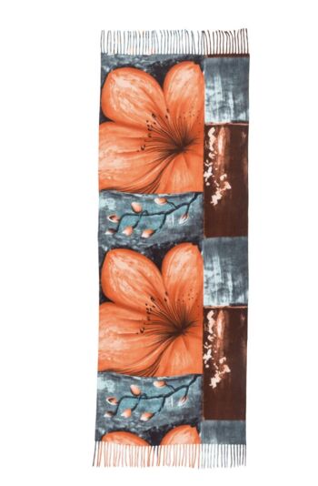 écharpe à fleurs orange 4