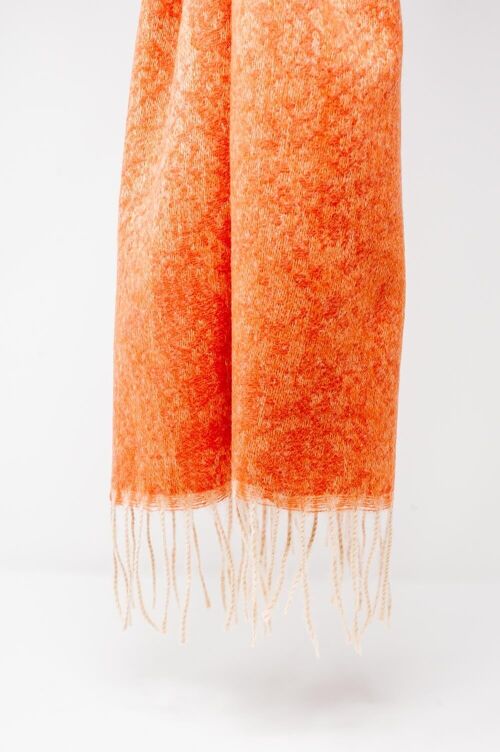 Orange snake print scarf with bangs