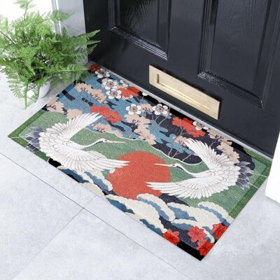 Japanische Vogel-Fußmatte für drinnen und draußen – 70 x 40 cm