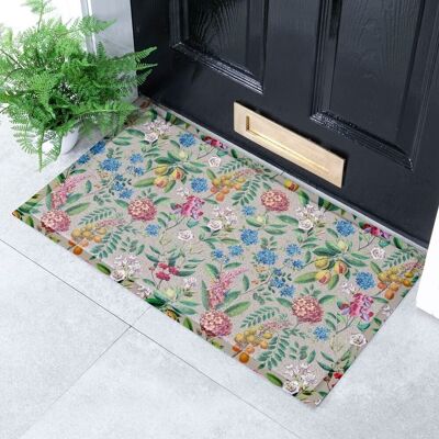 Fußmatte mit auffälligem Blumenmuster für den Innen- und Außenbereich – 70 x 40 cm