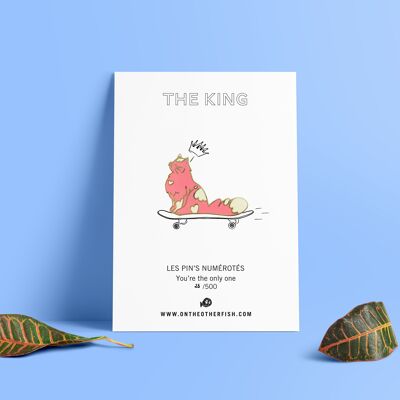 Pin's - The King - Pink king cat