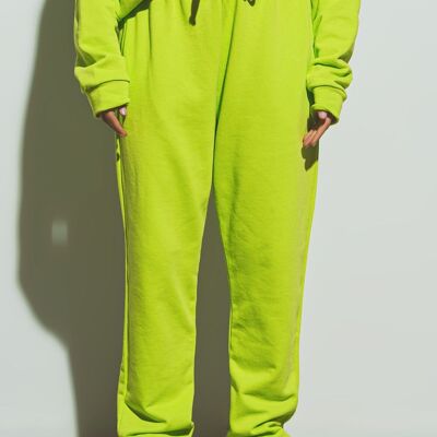 Oversized Jogger with Tie Waist in lime