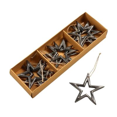 Estrellas de aluminio para colgar 4 cm x 12 - Decoración navideña