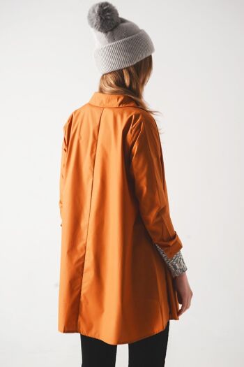 Chemise oversize en popeline rouille 2