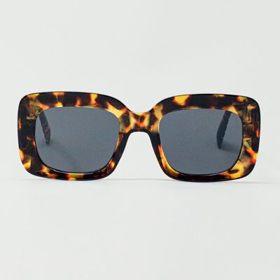 Gafas de sol rectangulares extragrandes en carey vintage