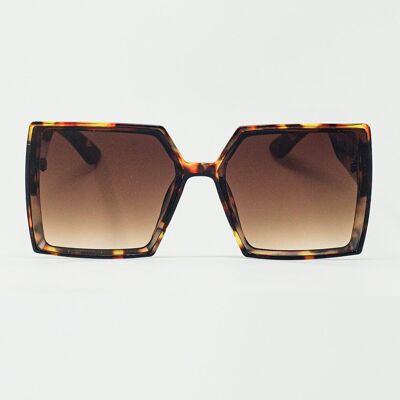 Extragroße Sonnenbrille aus braunem Cuadradas