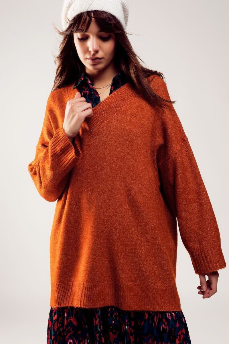 orange oversized sweater dress Women'S Casual Oversized Off-the-Shoulder Lantern Sleeve Sweater Dress Long  Chunky Pullover Orange Color L