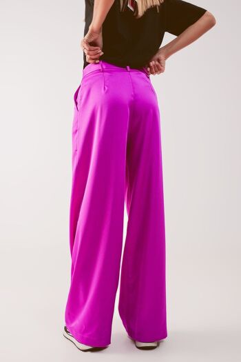 Pantalon plissé palazzo fuchsia 2