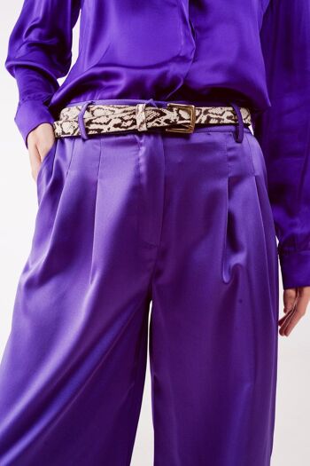 Pantalon plissé palazzo violet 3