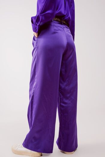 Pantalon plissé palazzo violet 4