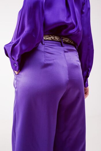 Pantalon plissé palazzo violet 6