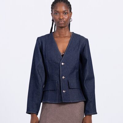 Veste en jean indigo