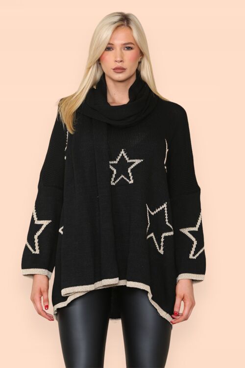 Sparkle star jumper and scarf set