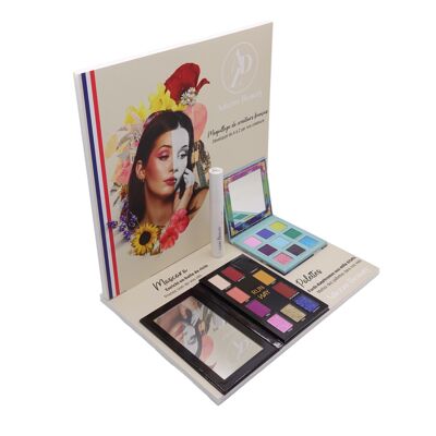 Confezione espositiva bestseller con palette di ombretti e mascara