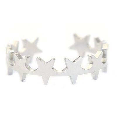 Anillo de plata estrellas