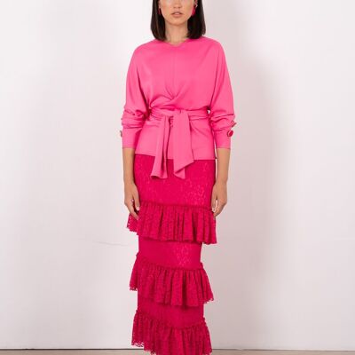 Fuchsia-Bernstein-Bluse