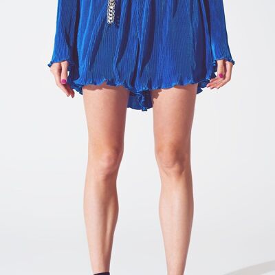 Pleated Short in Blue