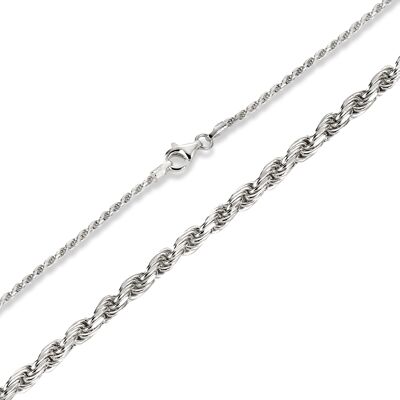 Cadena de cordón cadena de plata de ley 925 para hombre 2 mm