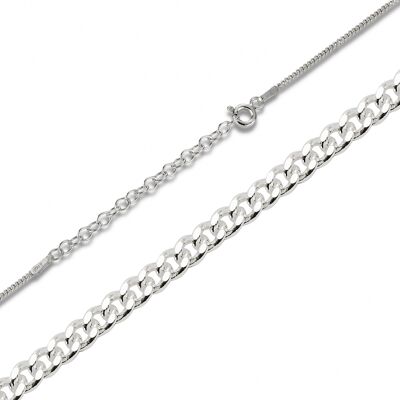 Miami Cuban Link Chain 1mm + extension - 925 silver chain