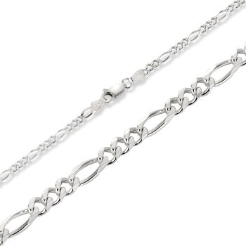 Chaîne Figaro en argent 3mm, chaîne en argent 925 1