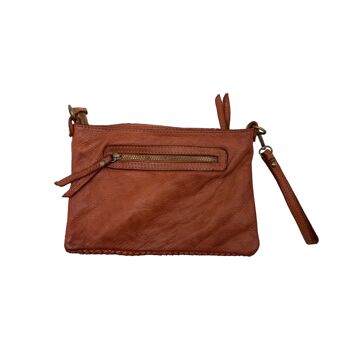 POCHETTE CUIR WASHED AMELIE CAMEL 2