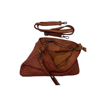 POCHETTE CUIR WASHED AMELIE CAMEL 3