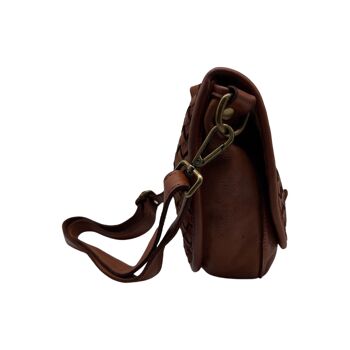 SAC BANDOULIERE CUIR WASHED CECILIA CAMEL 4