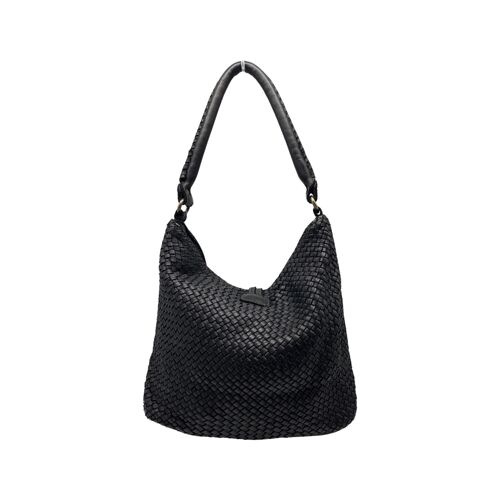 SAC CUIR WASHED BRIGITTE NOIR