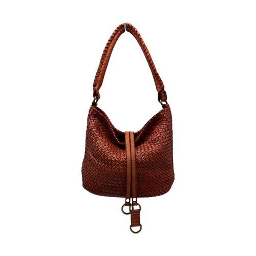 SAC CUIR WASHED PT BRGITTE CAMEL