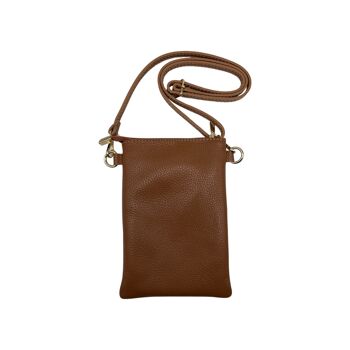 SAC TELEPHONE CUIR GRAINE ALINA CAMEL 2