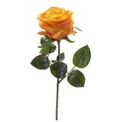 Fleur en soie - Rose simone 45cm jaune/orange