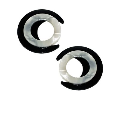 White Circle Earrings