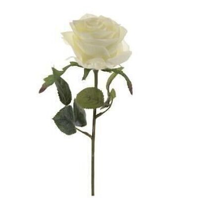 Fiore di seta - Rosa simone 45 cm bianca