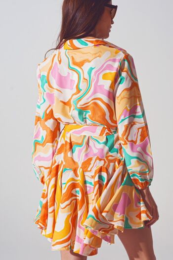 Robe imprimée psychédélique en multicolore 3
