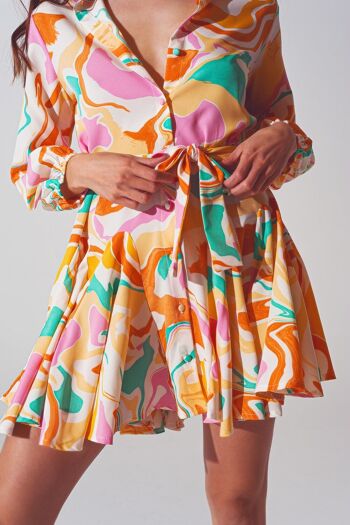 Robe imprimée psychédélique en multicolore 6