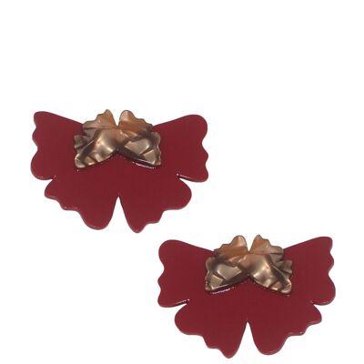 Garnet Half Flower Earrings