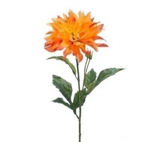 Silk Flowers - Dahlia spray 60cm orange