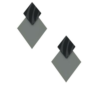Gray Rhombus Earrings