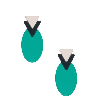 Green Oval Earrings