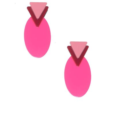 Pendientes Óvalo Rosa