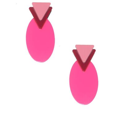 Pink Oval Earrings