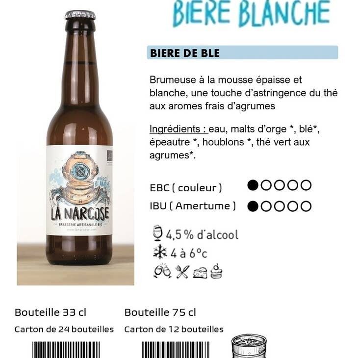 Organic White Wheat Beer 33 cl 4.5%